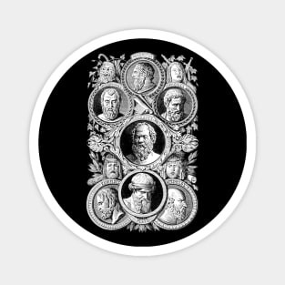 Engraving From 1882 Featuring Ancient Greek Authors Magnet